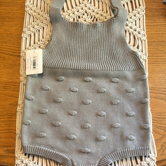 NWT Boutique Gray cotton Knit Baby bubble Romper - Picture 1 of 4